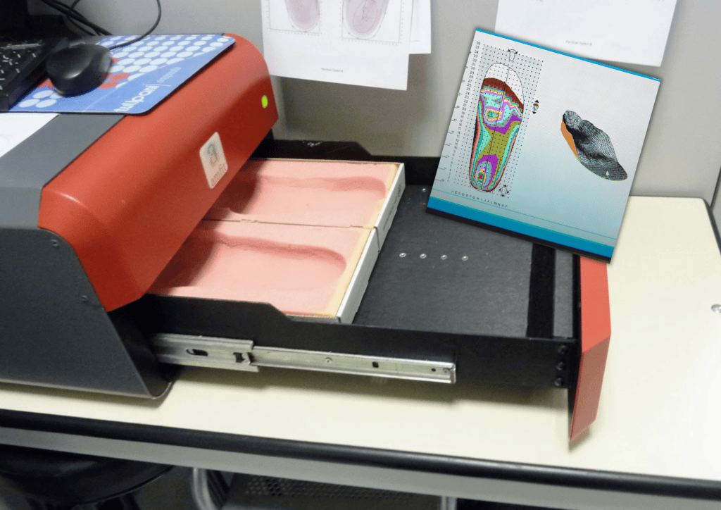 scansione 3D della schiuma fenolica con digitalizzazione dell'impronta fisiologica Ortopedia Tulipani