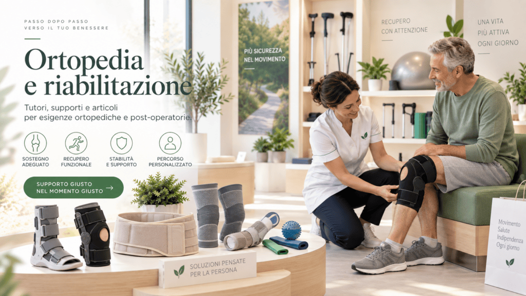 Tutori e supporti ortopedici per riabilitazione e recupero funzionale