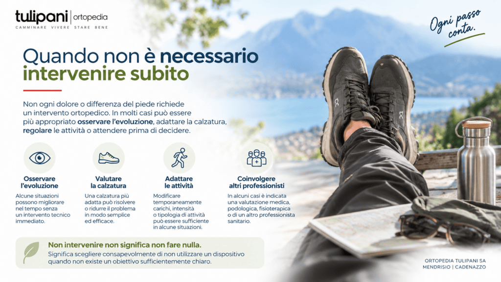 Quando non è necessario intervenire subito nell'ortopedia tecnica del piede